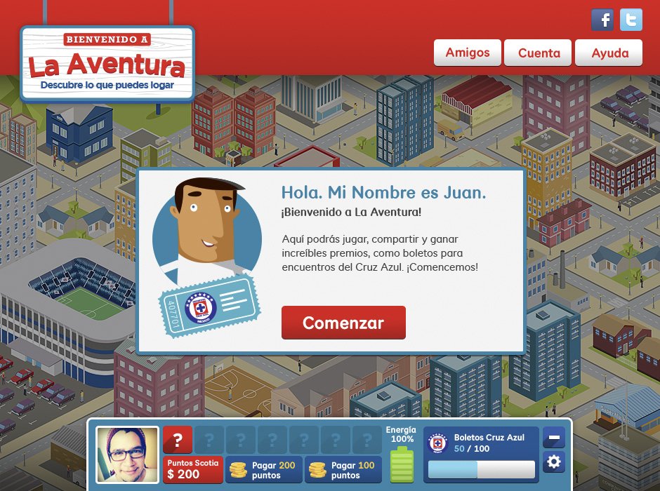 La Aventura: Desktop screenshot 2, landing page