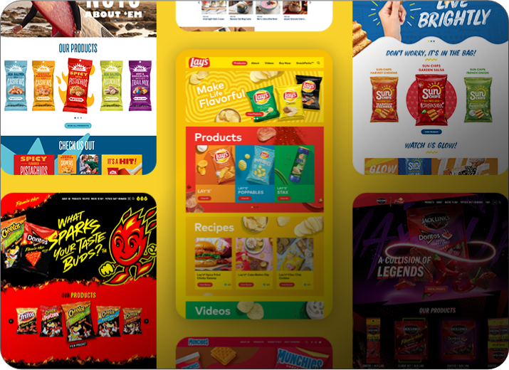 Pepsico Foods websites showcase screen